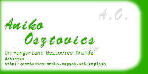 aniko osztovics business card